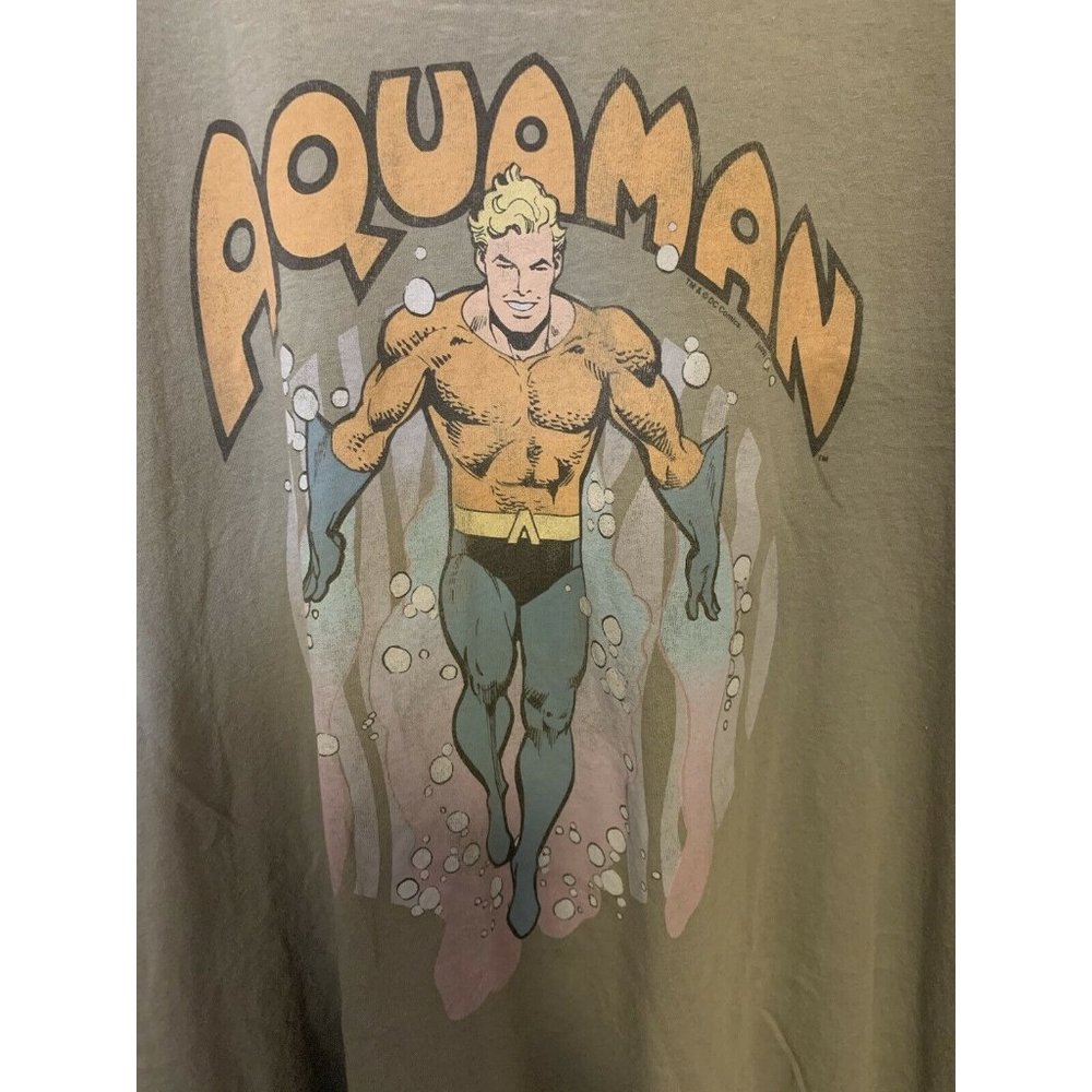 Aquaman T-Shirt Justice League Men’s Sz 2XL Big Logo Junk‎ Food
